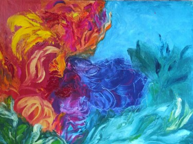 Malerei mit dem Titel "Aquatic Flora" von Tissa, Original-Kunstwerk, Öl