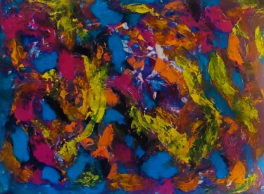 Peinture intitulée "Coloured yarns" par Tissa, Œuvre d'art originale, Acrylique
