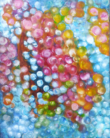 Painting titled "Bubbles of love" by Tissa, Original Artwork, Oil