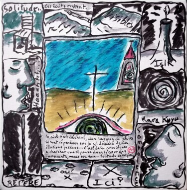 Картина под названием "1 des sept derniers…" - Titi Montana, Подлинное произведение искусства, Чернила