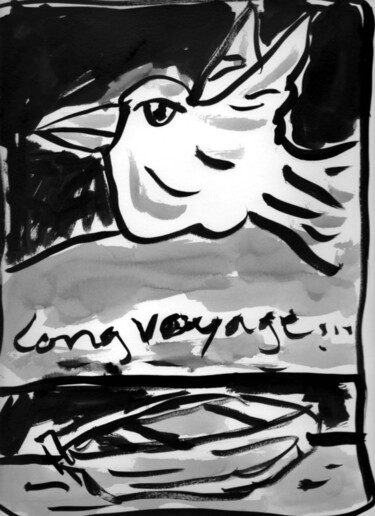 Painting titled "Voyages 3" by Titi Montana, Original Artwork, Ink