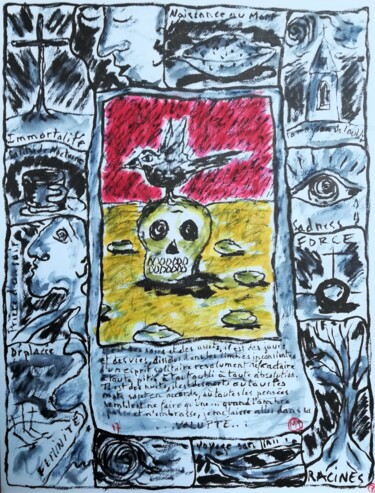 Peinture intitulée "Prémonitions 34" par Titi Montana, Œuvre d'art originale, Encre