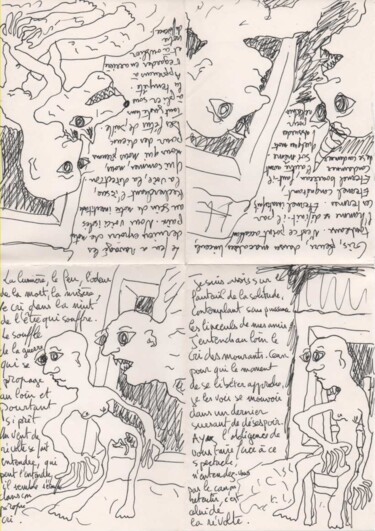 Gravures & estampes intitulée "Étranges rencontres" par Titi Montana, Œuvre d'art originale, Impression numérique