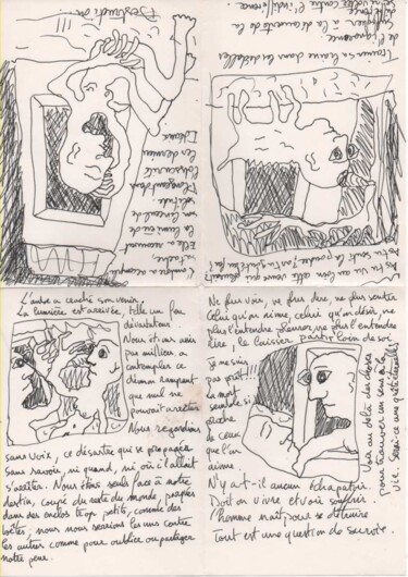 Gravures & estampes intitulée "Étranges rencontres" par Titi Montana, Œuvre d'art originale, Impression numérique