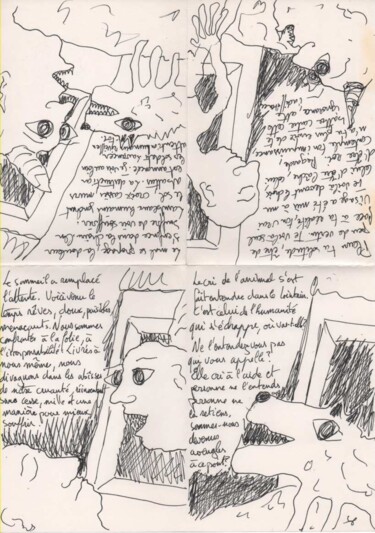 Incisioni, stampe intitolato "Étranges rencontres" da Titi Montana, Opera d'arte originale, Stampa digitale
