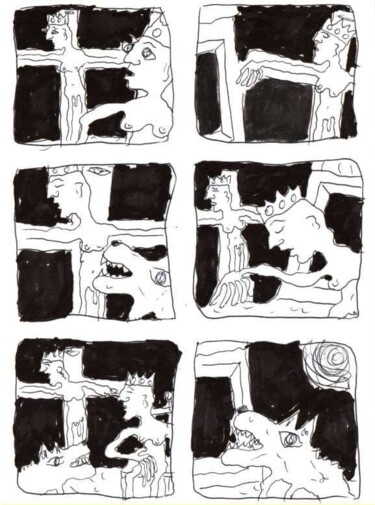 Druckgrafik mit dem Titel "Crucifixions" von Titi Montana, Original-Kunstwerk, Digitaldruck