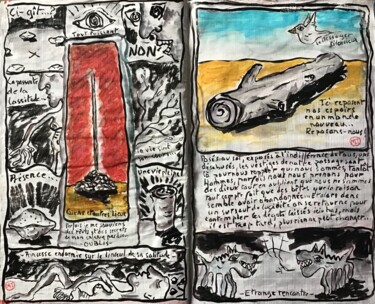 Dibujo titulada "Résurgence : lieux…" por Titi Montana, Obra de arte original, Tinta