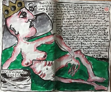 Disegno intitolato "Résurgence : l’envie" da Titi Montana, Opera d'arte originale, Acrilico