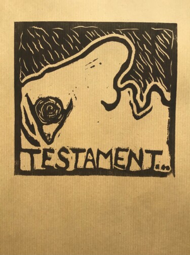 Gravures & estampes intitulée "Nos testaments..." par Titi Montana, Œuvre d'art originale, Linogravures