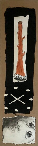 Malerei mit dem Titel "Totems abandonnés…" von Titi Montana, Original-Kunstwerk, Acryl
