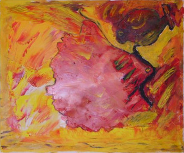 Painting titled "Couleur de feu" by Martine Villani, Original Artwork