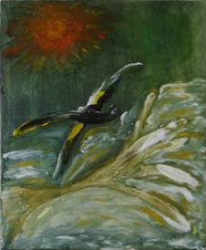 Peinture intitulée "Tempête en mer" par Martine Villani, Œuvre d'art originale, Huile