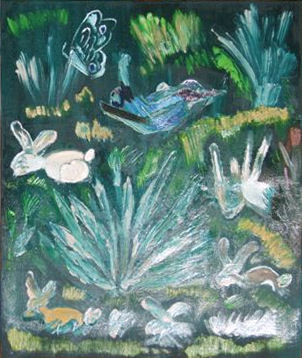 Peinture intitulée "L'appel de la forêt" par Martine Villani, Œuvre d'art originale