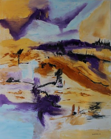 Peinture intitulée "L'arizona" par Martine Villani, Œuvre d'art originale, Huile