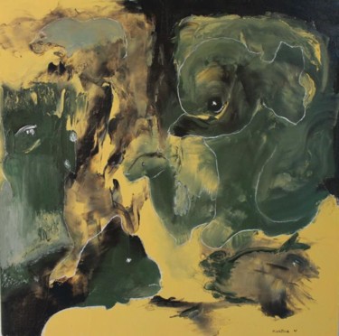 Peinture intitulée "Les p'tits loups" par Martine Villani, Œuvre d'art originale