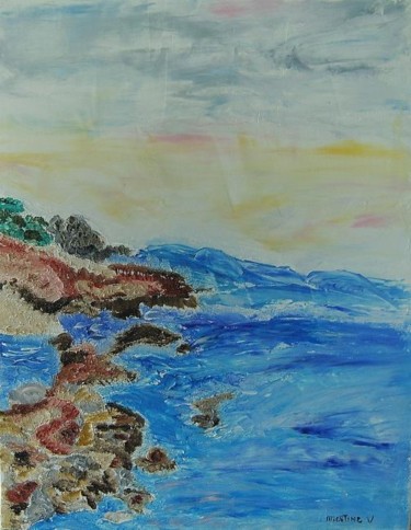 Peinture intitulée "La côte" par Martine Villani, Œuvre d'art originale