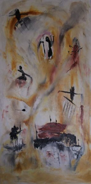 Peinture intitulée "Sur la piste des gu…" par Martine Villani, Œuvre d'art originale