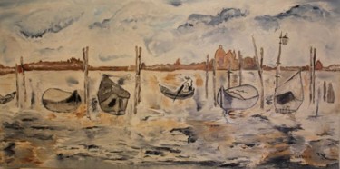 Painting titled "Le vieux  port" by Martine Villani, Original Artwork