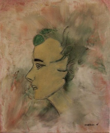 Painting titled "Nymphe" by Martine Villani, Original Artwork