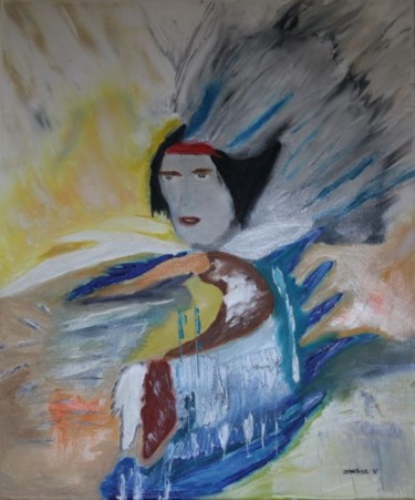 Painting titled "Sur les terre de Wi…" by Martine Villani, Original Artwork