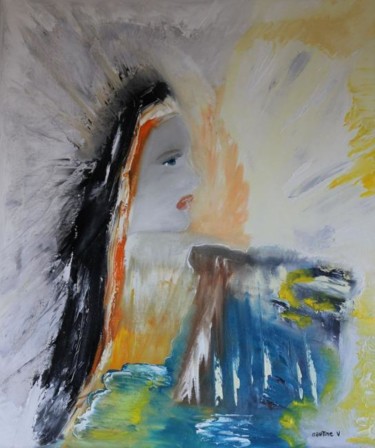 Painting titled "L' esprit de Chenoa" by Martine Villani, Original Artwork