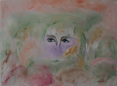 Painting titled "Dans le brouillard" by Martine Villani, Original Artwork, Oil