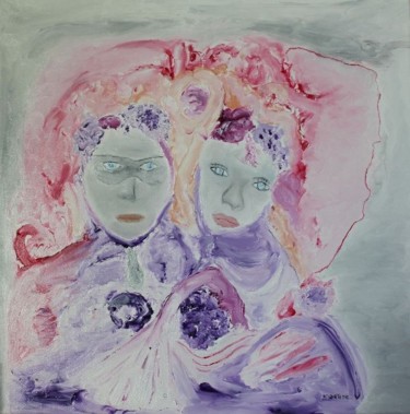 Peinture intitulée "Les amants de verone" par Martine Villani, Œuvre d'art originale