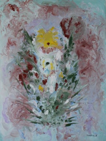 Painting titled "Le  jardin de la co…" by Martine Villani, Original Artwork