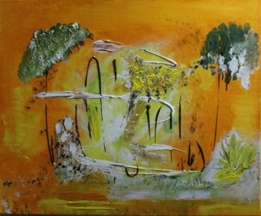 Painting titled "Jardin secret" by Martine Villani, Original Artwork