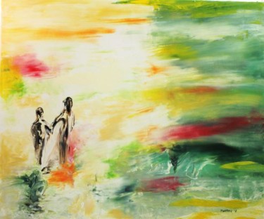 Peinture intitulée "Plus loin que l' ho…" par Martine Villani, Œuvre d'art originale, Huile
