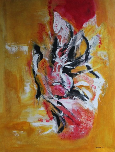 Painting titled "L' effet papillon" by Martine Villani, Original Artwork, Acrylic