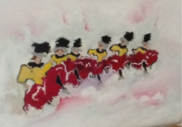 Painting titled "French Cancan" by Martine Villani, Original Artwork, Oil