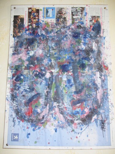 Peinture intitulée "DANS LES NUAGES" par Titine, Œuvre d'art originale, Acrylique Monté sur Carton