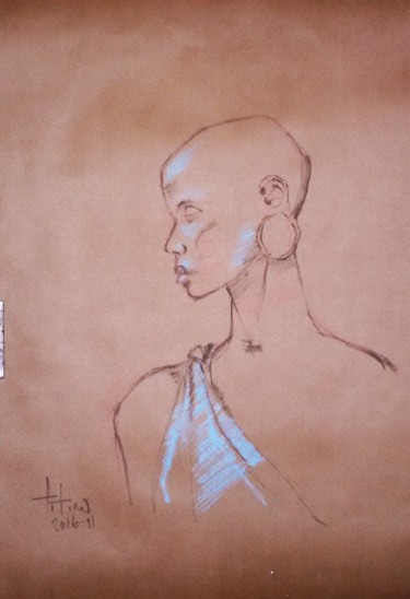 Dibujo titulada "estudio de cabeza d…" por Titino Morzone, Obra de arte original, Otro