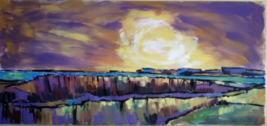 Pintura titulada "amanece en la laguna" por Titino Morzone, Obra de arte original, Acrílico