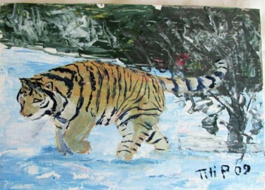 Painting titled "Siberian Tiger" by Titi Paun, Original Artwork