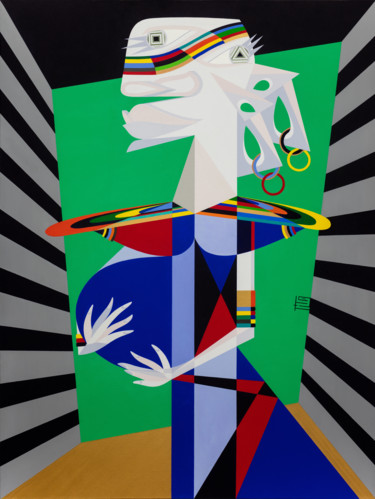 Peinture intitulée "La Massaï Blanche" par Tito, Œuvre d'art originale, Acrylique