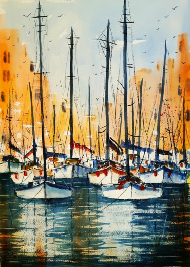 Blu e arancio 44x59 cm ©2017 da Tito Fornasiero