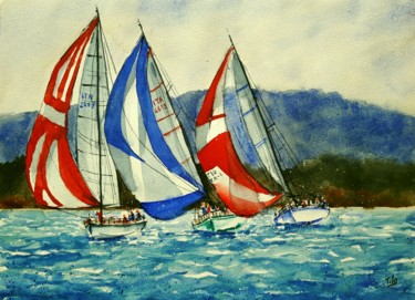 Peinture intitulée "Via col vento" par Tito Fornasiero, Œuvre d'art originale, Aquarelle