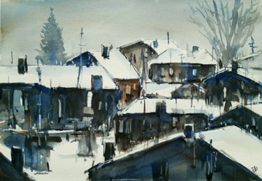 Pittura intitolato "Inverno #32" da Tito Fornasiero, Opera d'arte originale, Acquarello