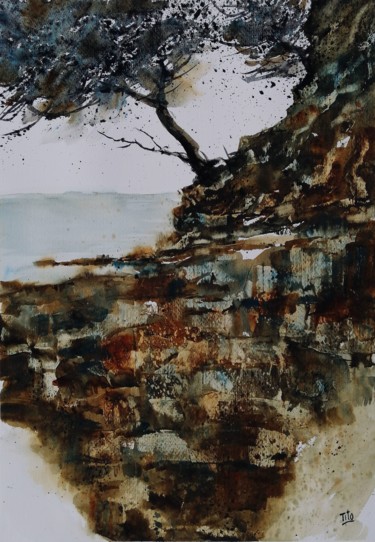 In bilico Pittura intitolato "In bilico" da Tito Fornasiero, Opera d'arte originale, Acquarello