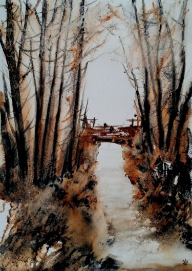 Painting titled "Un posto che non c'…" by Tito Fornasiero, Original Artwork, Watercolor