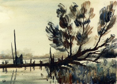 Painting titled "Milano, Parco delle…" by Tito Fornasiero, Original Artwork, Watercolor