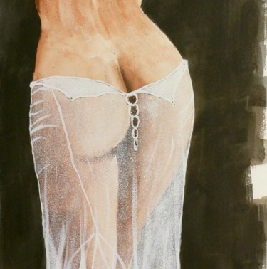 Painting titled "Nudo 11" by Tito Fornasiero, Original Artwork, Watercolor