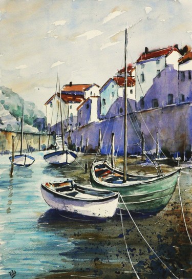 「Bassa marea 2」というタイトルの絵画 Tito Fornasieroによって, オリジナルのアートワーク, 水彩画