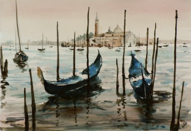 Schilderij getiteld "Venezia 2" door Tito Fornasiero, Origineel Kunstwerk, Aquarel