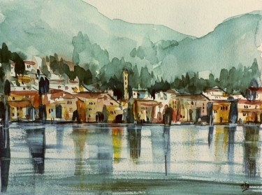 Pittura intitolato "Menaggio (Lago di C…" da Tito Fornasiero, Opera d'arte originale, Acquarello