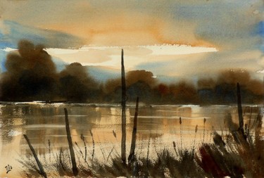 Painting titled "Milano - Parco dell…" by Tito Fornasiero, Original Artwork, Watercolor