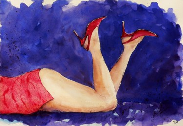 Painting titled "Malizia #2" by Tito Fornasiero, Original Artwork, Watercolor