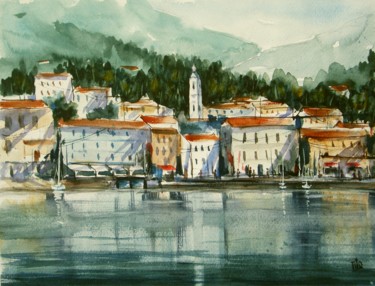 Malerei mit dem Titel "Menaggio" von Tito Fornasiero, Original-Kunstwerk, Aquarell